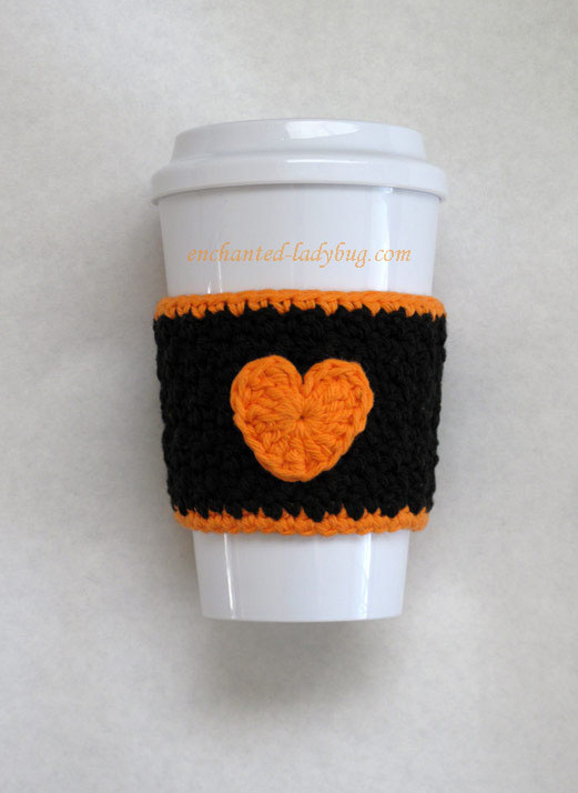 Free Crochet Heart Coffee Cup Cozy Pattern