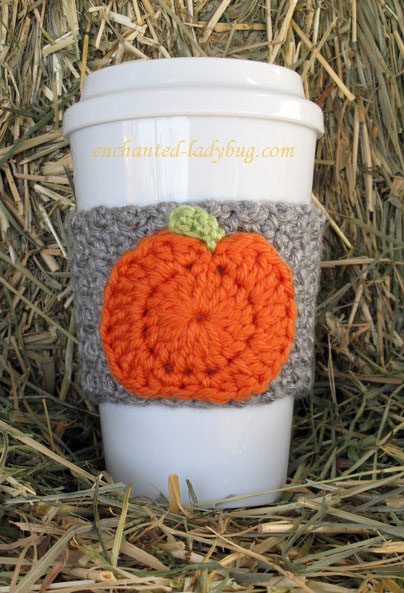 Free Crochet Pumpkin Coffee Cup Cozy Pattern