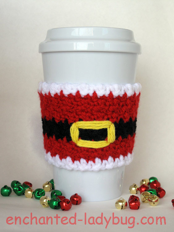 Free Crochet Santa Claus Coffee Cup Cozy Pattern