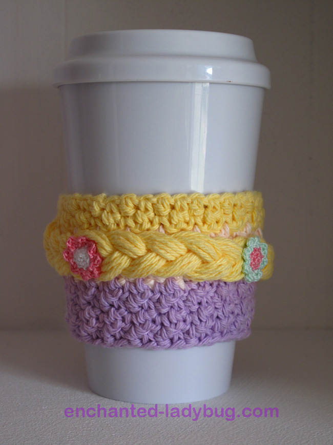 Free Crochet Rapunzel Coffee Cup Cozy Pattern