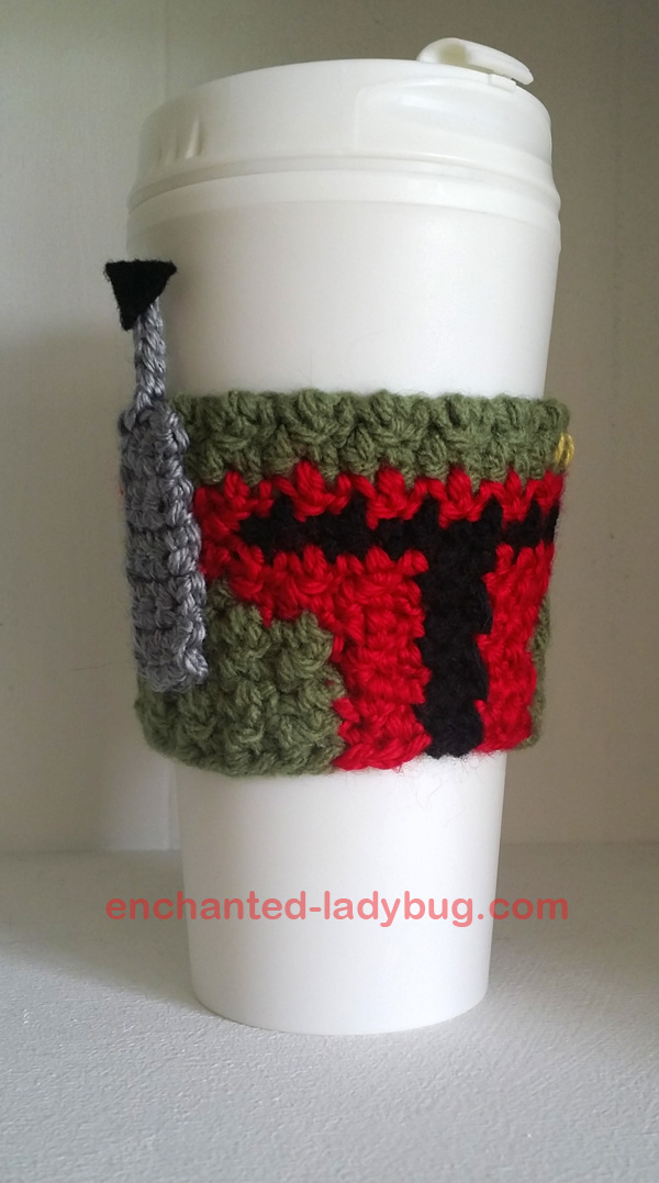 Free Crochet Boba Fett Star Wars Coffee Cup Cozy Pattern