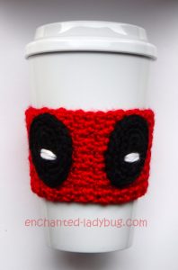 Free Crochet Deadpool Coffee Cup Cozy Pattern