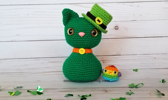 FREE St. Patrick's Day Cat and Rainbow Bird Amigurumi Crochet Pattern