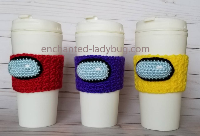 Free Pattern Crochet Among Us Crewmate Coffee Cup Cozy