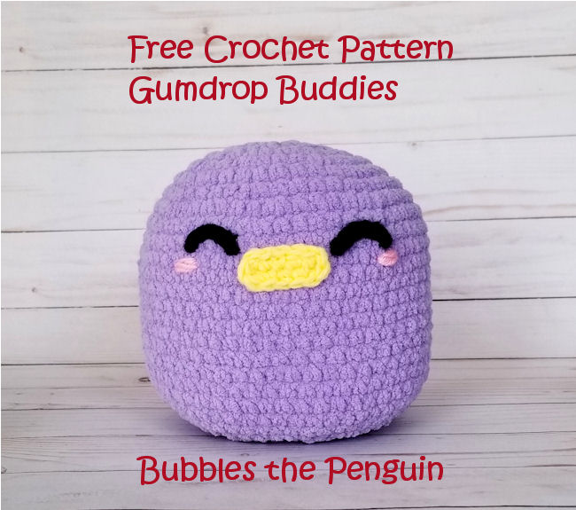 Free Crochet Pattern Gumdrop Buddies Bubbles the Penguin