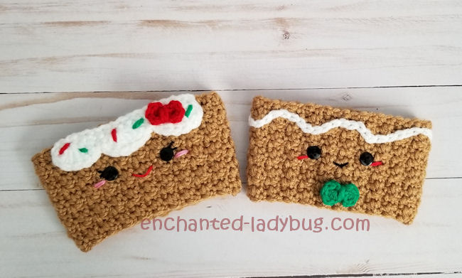 Crochet Gingerbread Boy and Girl Coffee Cup Cozy Free Pattern